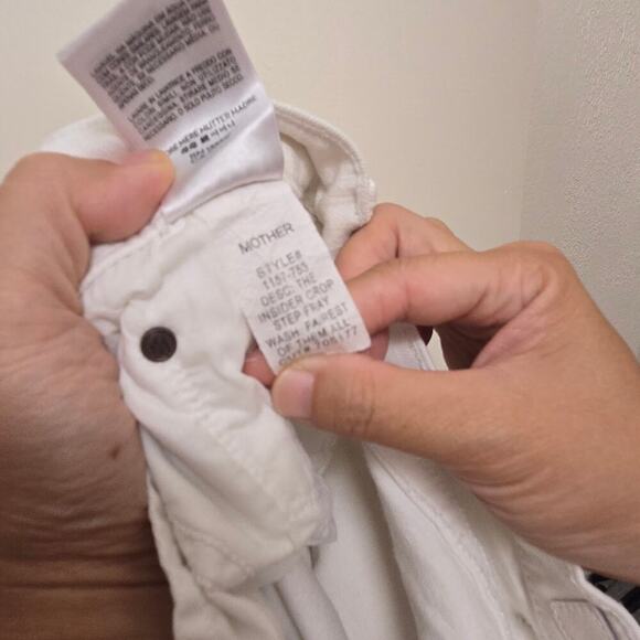 MOTHER The Insider Crop Step Fray Size 26 Fairest of Them All White Denim Jeans - Picture 12 of 12